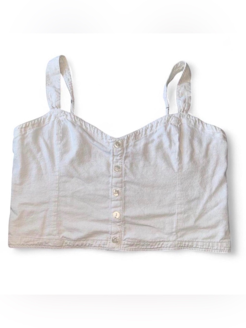 Abercrombie & Fitch White Smocked Crop Top Size XL
